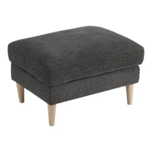 Bologna Pouf - Pouf, dunkelgrau mit natürlichen Holzbeinen, HN1045 - Polyester