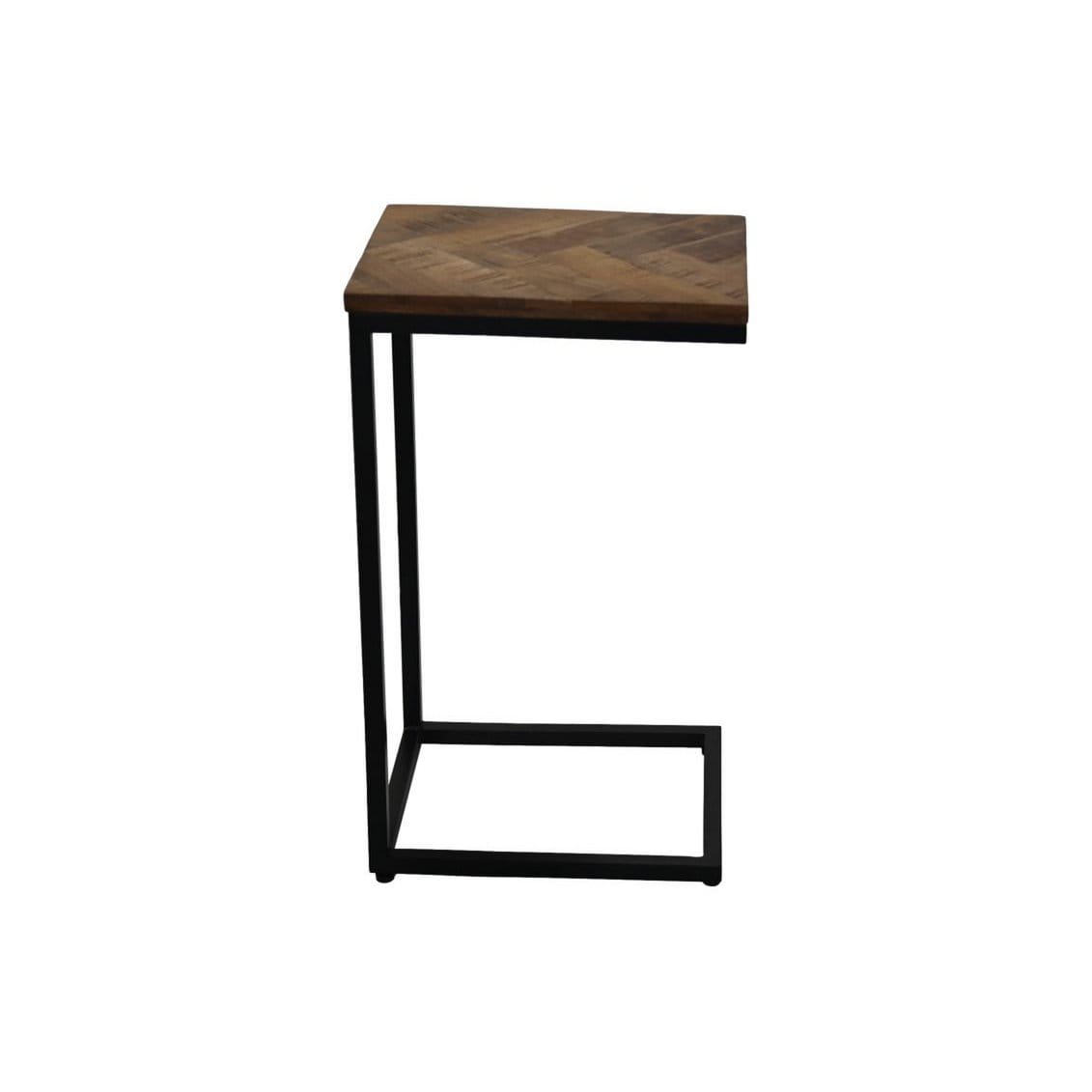 Beistelltisch Mosaik - 30x38x65 - Natur/Schwarz - Mangoholz/Metall