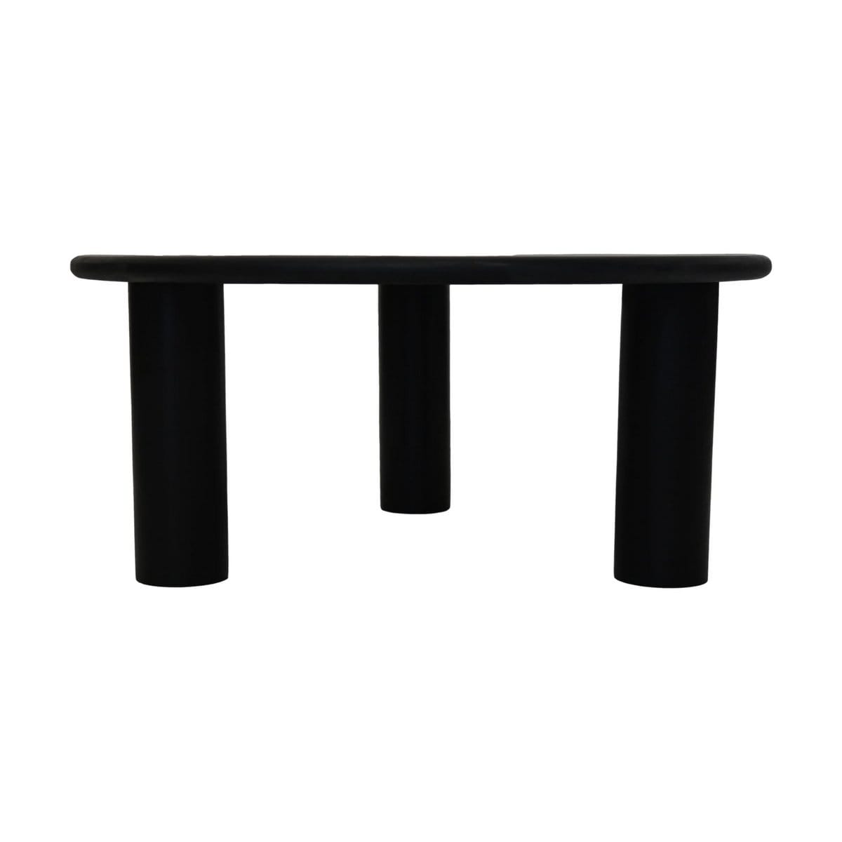 Couchtisch Rund pilaar Bein - 80x80x35 - Schwarz - MangonWood