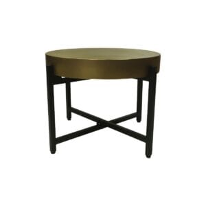 Couchtisch - ø50x40- Gold/Schwarz - Metall - Eiche, Gold, Metall