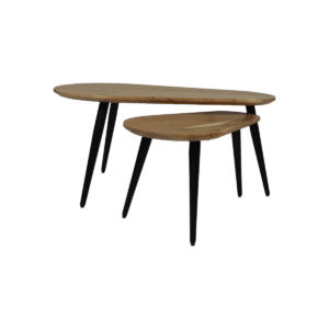 Couchtische Zurich - 95x52x46 - Natur/schwarz - Akazienholz/Eisen - 2er Set - Eisen Couchtische Zurich - 95x52x46 - Natur/schwarz - Akazienholz/Eisen - 2er Set - Eisen