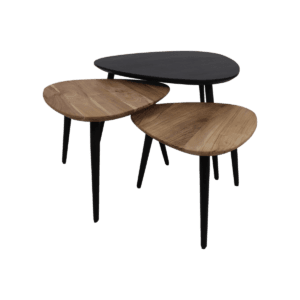 Couchtische Zurich - ø70/ø50/ø45 - Natur/schwarz - Akazienholz/Eisen - 3er Set - Eisen Couchtische Zurich - ø70/ø50/ø45 - Natur/schwarz - Akazienholz/Eisen - 3er Set - Eisen