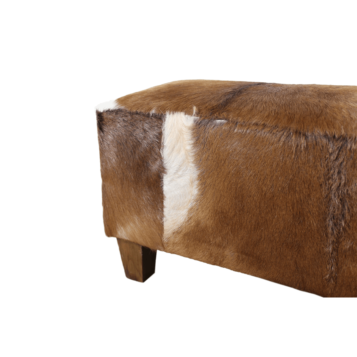 Dekorative Bank Bangku - Ziegenleder - Teakholz