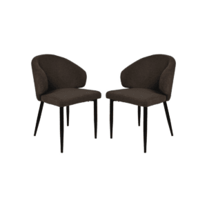 Esszimmerstuhl Yuna - Espresso - Teddy/Metall - 2er Set - Eiche, Metall, Polyester Esszimmerstuhl Yuna - Espresso - Teddy/Metall - 2er Set - Eiche, Metall, Polyester