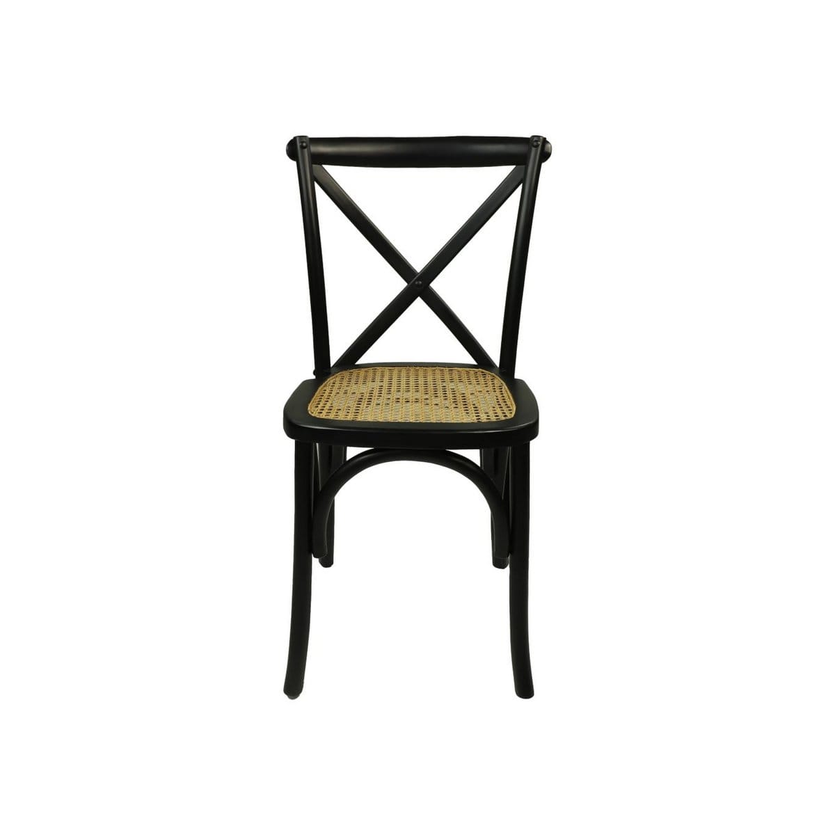 Esszimmerstuhl rotan - 48x45x90 - Schwarz/Natur - Mahagoni/rotan