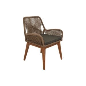 Gartenstuhl Coco inkl. Kissen - 60x64x87 - Abaca/Natural - Teak/Banane - Bananenblatt, Teakholz