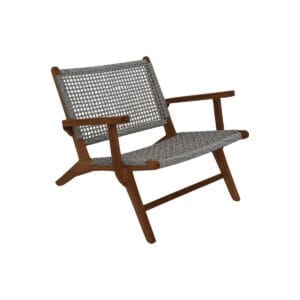 Gartenstuhl Rio mit Armlehne- 80x80x67 - Weiß/Natur - Teak/Bananenblatt