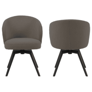 HSM Collection-Esszimmerstuhl Alma + Armlehne-80×58.5×60-Anthrazit/Schwarz-Stoff/Metall