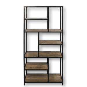 HSM Collection-Offenes Regal-Schrank-Ebenen-80x38x180-Natur/Schwarz-Mango/Metall - Mango, Metall HSM Collection-Offenes Regal-Schrank-Ebenen-80x38x180-Natur/Schwarz-Mango/Metall - Mango, Metall