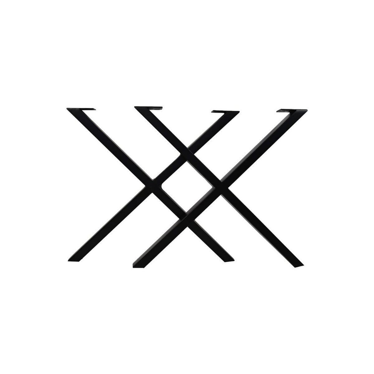 HSM Collection-Tischbein Modell X S/2-80x10x72 (75x25mm)-Schwarz-Metall