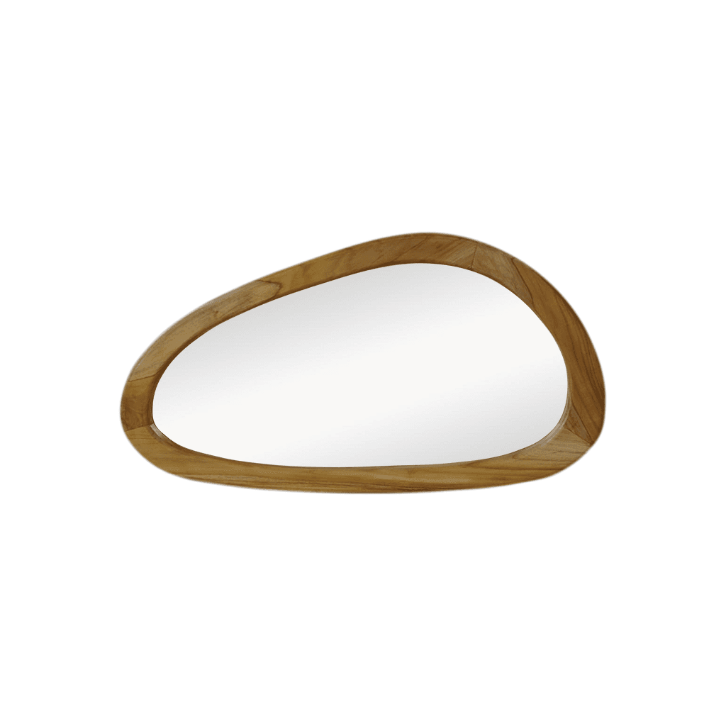 HSM Collection Wandspiegel organisch vorgetönt 80x50x3 natürliches Teakholz