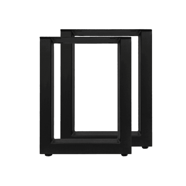 HSM Kollektion-Esstischbeine Modell U S/2-32x10x42 (80x40mm)-Schwarz-Metall