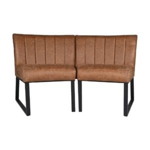 HSM Kollektion-Esszimmer Sofa Texas-68x55x88-Cognac/Schwarz-Leder/Metall - Leder, Metall HSM Kollektion-Esszimmer Sofa Texas-68x55x88-Cognac/Schwarz-Leder/Metall - Leder, Metall