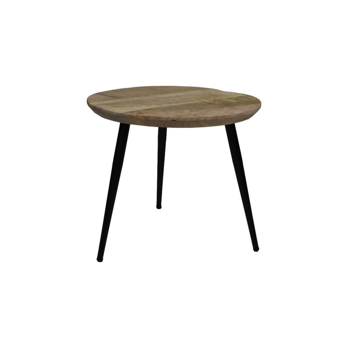 HSM Kollektion-Runder Beistelltisch Bern-ø45x38-Natur/Schwarz-Mango/Metall