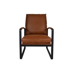 HSM Kollektion-Sessel Miami-95x65x95-Cognac/Schwarz-Leder/Metall - Eiche, Leder, Metall, Samt HSM Kollektion-Sessel Miami-95x65x95-Cognac/Schwarz-Leder/Metall - Eiche, Leder, Metall, Samt