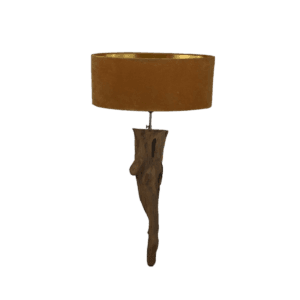 HSM Kollektion-Wandleuchte mit ovalem Schirm-38x19x90-Braun/Beige-Teak/Stoff - Metall, Teakholz HSM Kollektion-Wandleuchte mit ovalem Schirm-38x19x90-Braun/Beige-Teak/Stoff - Metall, Teakholz