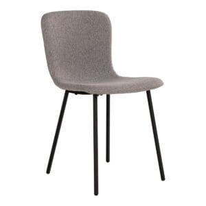 Halden Dining Chair - Esszimmerstuhl, hellgrau mit schwarzen Beinen - 2er Set - Polyester Halden Dining Chair - Esszimmerstuhl, hellgrau mit schwarzen Beinen - 2er Set - Polyester