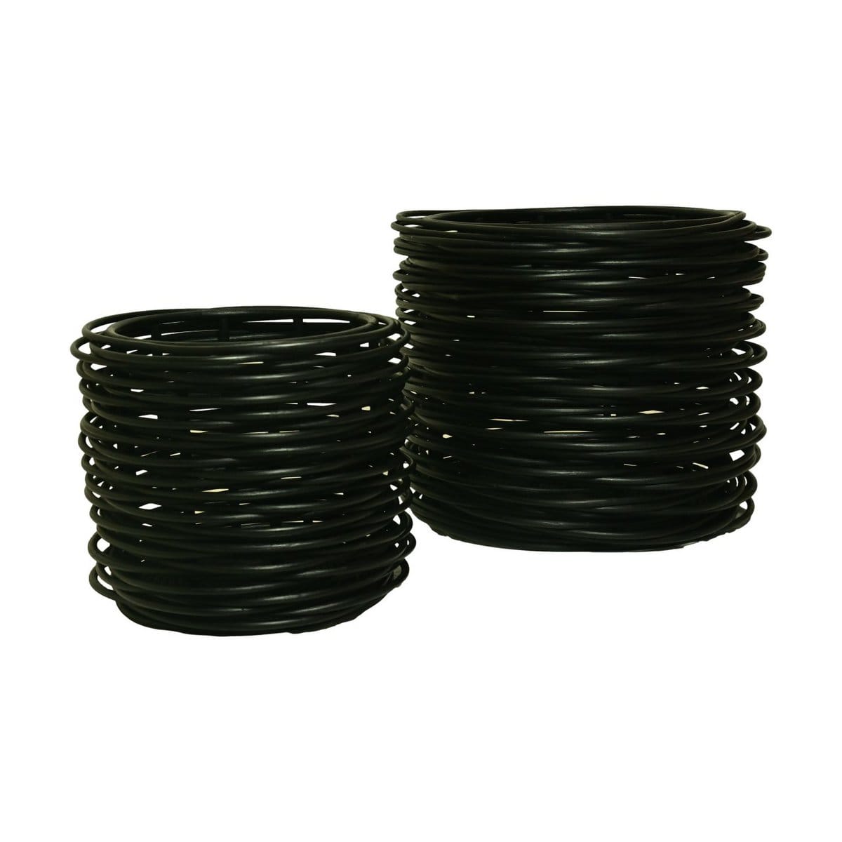 Körbe 2er Set - ø36x40/ø50x40 - Schwarz - Rotan