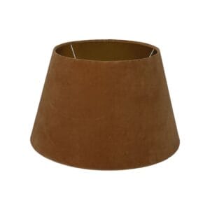 Lampenschirm Rund konisch - ø35-ø52x32 - Beige/gold - Samt - Eiche, Gold, Samt