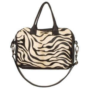 Schoudertas Milou van Zwart Leder und Zebra Print Koeienhuid - Leder Schoudertas Milou van Zwart Leder und Zebra Print Koeienhuid - Leder