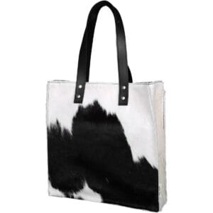 Shopper aus Rindsleder - Schwarz & Weiß - Leder Shopper aus Rindsleder - Schwarz & Weiß - Leder