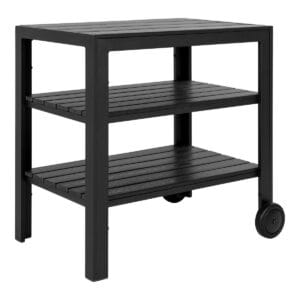 Taormina Tea Trolly - Teewagen, Aluminium/Nichtholz, schwarz, 3 Ablagen - Aluminium, Hout