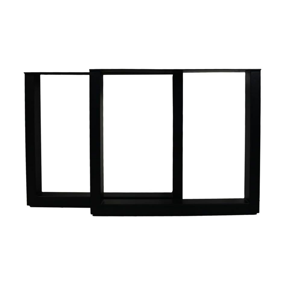 Tischbeine U-Modell - 2er Set - 80x12.5x68 - Schwarz - Pulverbeschichtetes Metall
