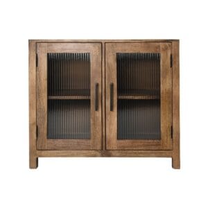 Vitrine mit Glas - 80x40x70 - Natur - Mangoholz/Glas - Glas, Mango Vitrine mit Glas - 80x40x70 - Natur - Mangoholz/Glas - Glas, Mango