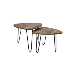 2 Stück Couchtisch-Set Dexter - ø60 cm - Mangoholz/Eisen - Eisen, Mango 2 Stück Couchtisch-Set Dexter - ø60 cm - Mangoholz/Eisen - Eisen, Mango