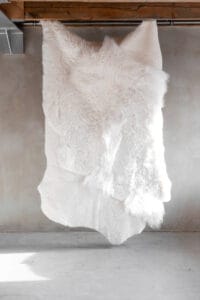 Isländischer Schaffellteppich Weiß - 160x140cm